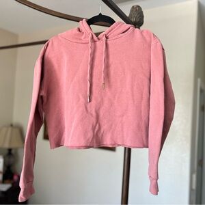 Sky and Sparrow Dusty Pink Cropped Hoodie